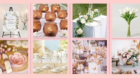 Budget-friendly wedding floral decor with elegant table centerpieces and stage backdrop